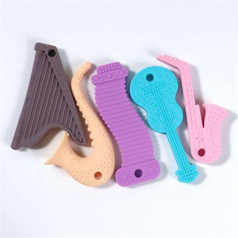 Set 5 Đồ Chơi Ngậm Mọc Răng Bằng Silicone Hình Dạng Dễ Thương Cho Bé