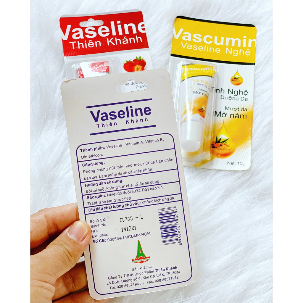 Vaseline làm mền da dưỡng môi - Dạng tuýp 10g  Thiên Khánh