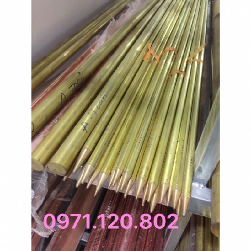 Cọc đồng thau D16mm dài 2m ( đồng nguyên chất )