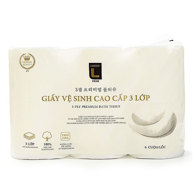 Giấy Vệ Sinh Cao Cấp 3 Lớp Prime Choice L ( 6 Cuộn)