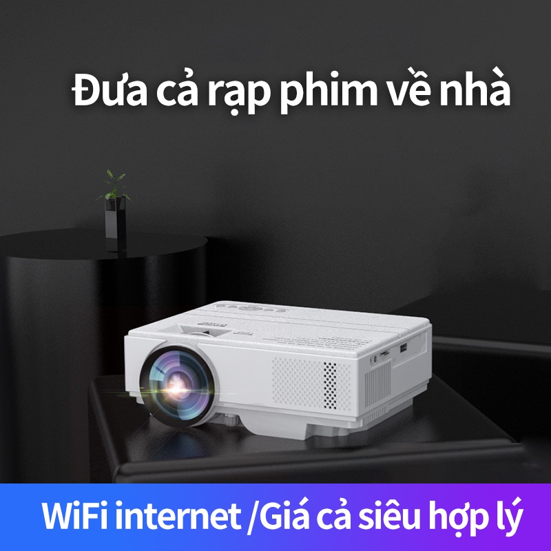 Máy chiếu mini  Smart Android ,Màn hình chiếu 60-120 inch+Kết nối điện thoại + Hỗ trợ 1080P HD+Khe cắm thẻ TF- BH