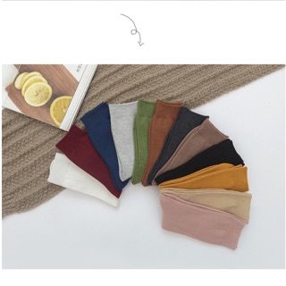 Tất Vớ Trơn Cao Cổ Cho Bạn Nam Và Nữ Phong Cách Vintage Hàn Quốc Mẫu Mới Nhất Hàng Quảng Châu Chất Len Mềm Mịn Mơ House