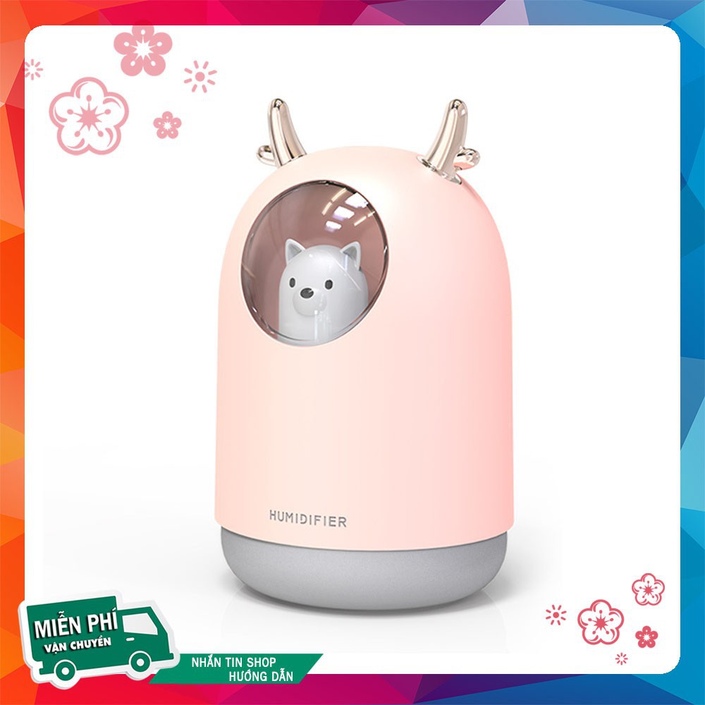 [FREESHIP] Máy Phun Sương Tạo Ẩm Có Đèn Led Hình Gấu Dễ Thương