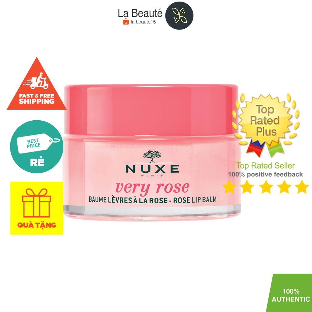 Nuxe Hydrating Lip Balm Very Rose - Hũ Dưỡng Môi Tinh Chất Hoa Hồng 15g