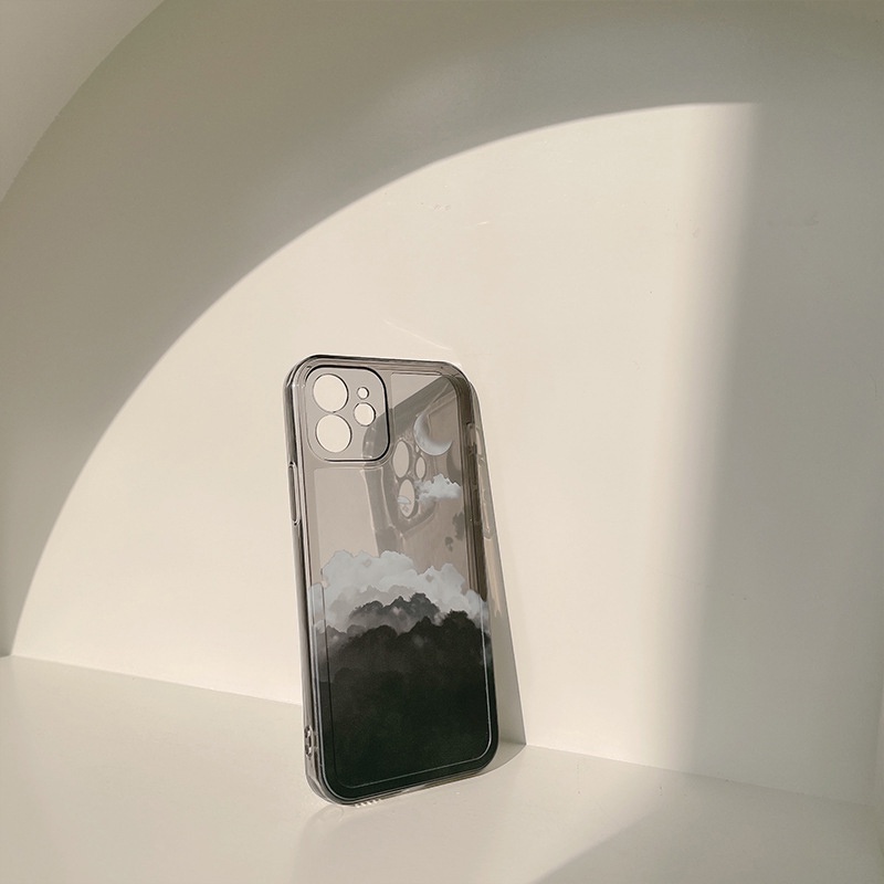 Ốp Điện Thoại TPU Silicone Hình Đám Mây Đen Cho iPhone 11 pro max X Xr Xs 7 8 14 Plus Se 2020 12 pro max 13