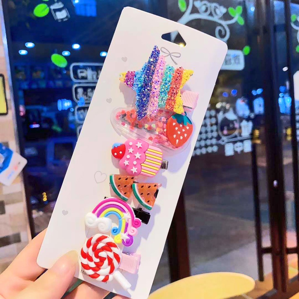 Phụ kiện tóc nhiều họa tiết hoạt họa tùy chọn phong cách Hàn Quốc cho bé