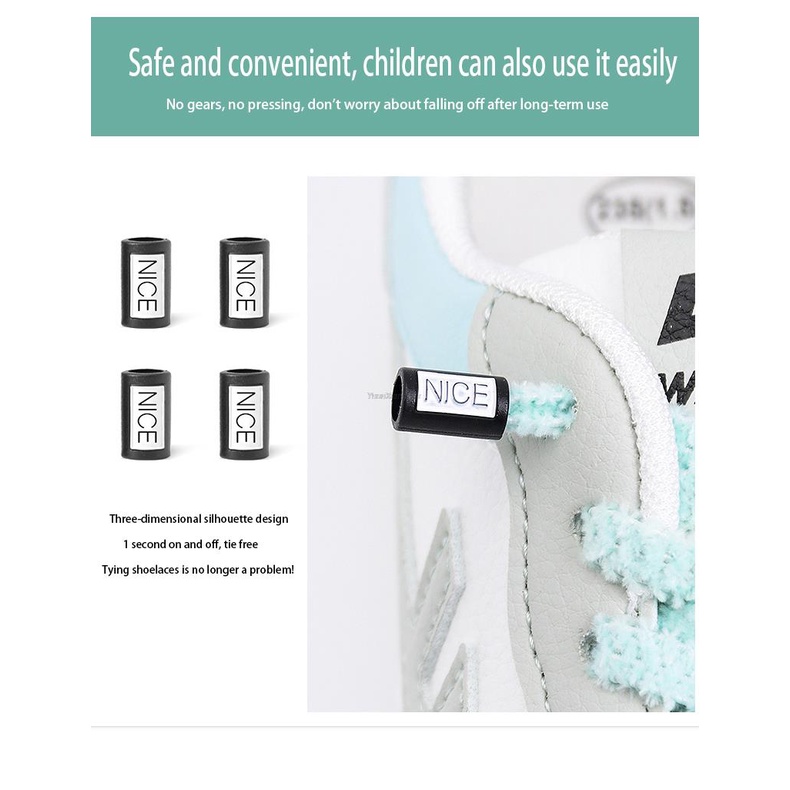 Dây Giày Sneaker Không Cần Buộc Bằng Vải Lông Co Giãn Phối Dây Buộc Nhanh Dành Cho Trẻ Em Người Lớn
