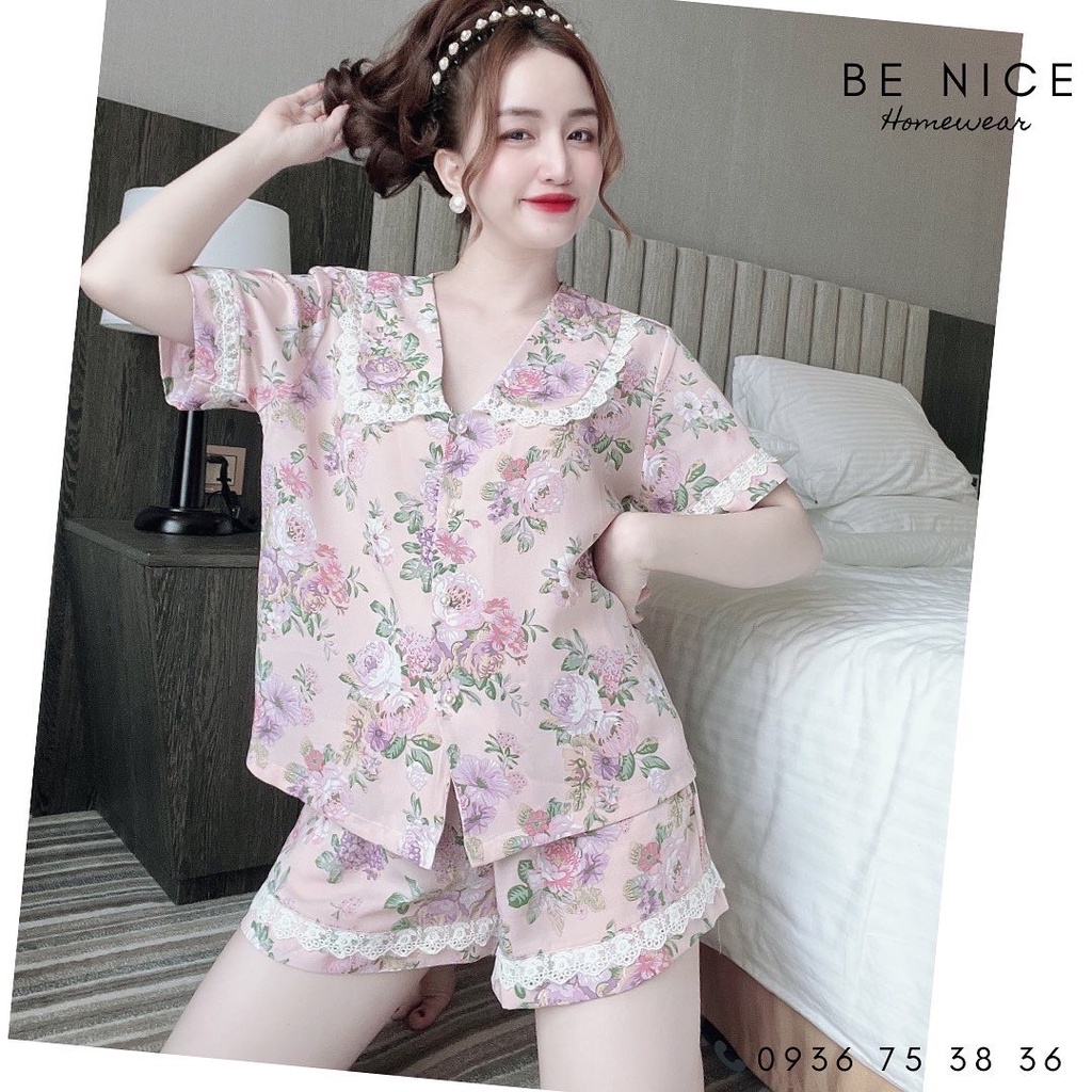 Bộ mặc nhà ngắn cổ sen phối ren xinh xắn cho nàng nhà Be Nice Homewear