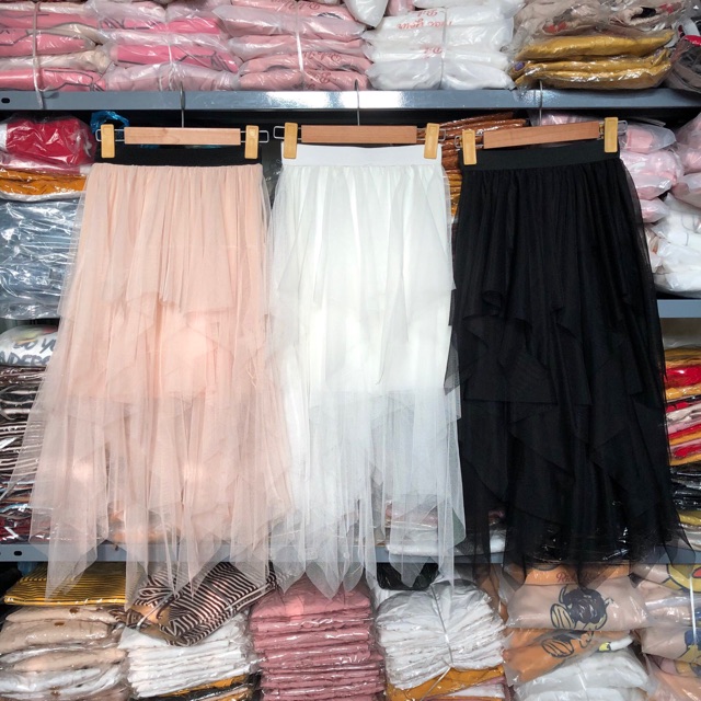Chân váy ren tua rua nhọn Sang chảnh(3 màu đen,trắng,kem) nini clothes | BigBuy360 - bigbuy360.vn