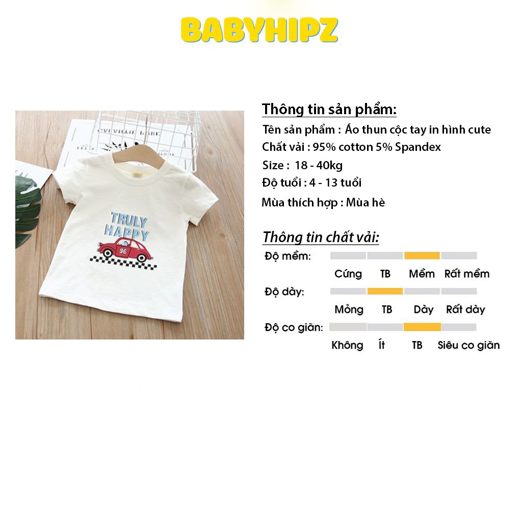 Áo trẻ em, quần áo trẻ em 5 14 tuổi, chất liệu cotton co giãn thoáng mát mùa hè Babyhipz - BBH012