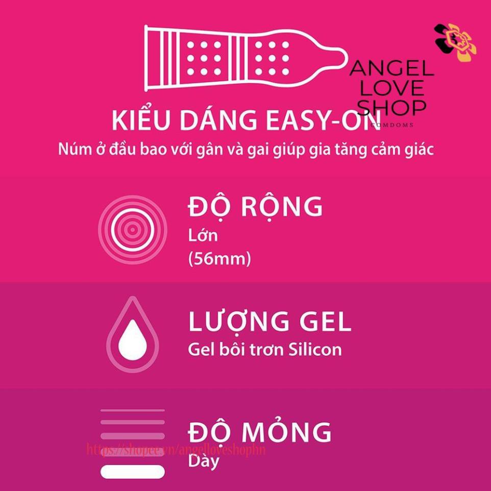 PHIÊN BẢN MỚI Bao cao su durex pleasuremax  chính hãng  thiết kế siêu mỏng có gân nhiều bôi trơn tăng khoái cảm hộp 12c