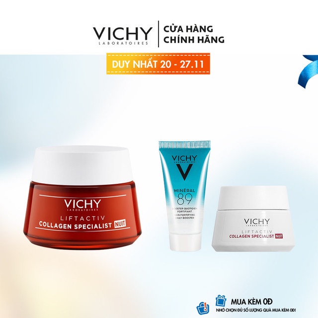 Bộ kem dưỡng giúp sáng da, mờ thâm nám, ngừa lão hóa ban đêm Vichy LIFTACTIV COLLAGEN SPECIALIST NIGHT | BigBuy360 - bigbuy360.vn