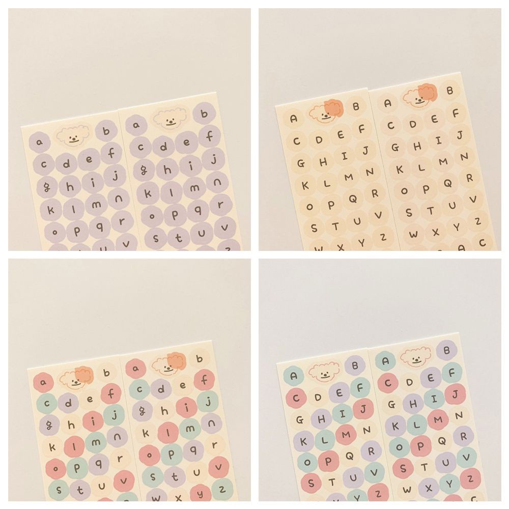 Hình dán hoạ tiết bảng chữ cái đầy màu sắc thích hợp dùng để trang trí nhật ký / album thủ công có keo dán sẵn