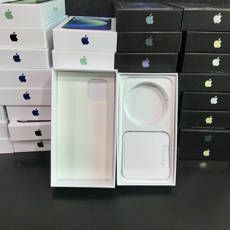 Hộp iphone ⚡️ FREE SHIP ⚡️ Hộp Iphone 12,12pro,12promax - Vỏ Hộp In Sắc Nét - Chật Liệu Nhựa Cứng - Đầy Đủ Tem Chọc Sim