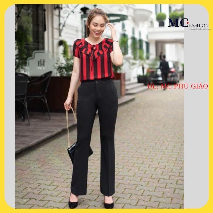 Quần Ống Loe Công Sở nữ MC Fashion Việt Nam Mềm Mịn Tôn Dáng Q0405 Lưng Quần 3cm