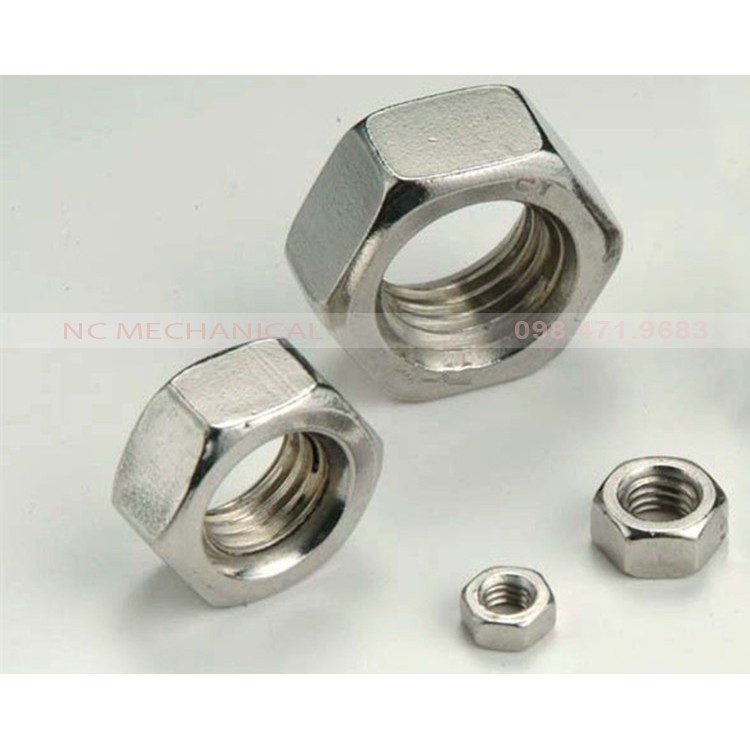 Bộ ốc vít-bu lông-long đen inox 201  M10 đầu bằng  khắc lục giác chìm ren mịn