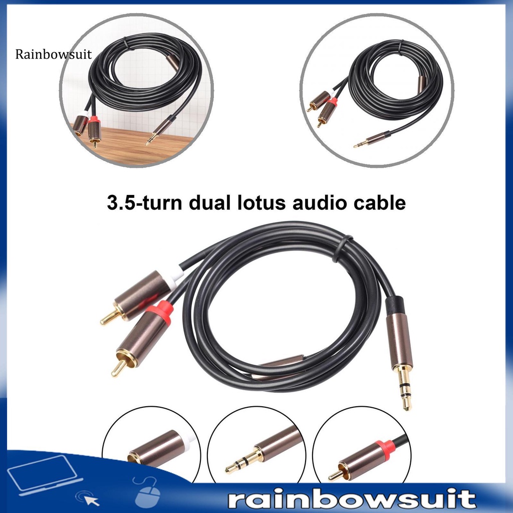 Dây cáp âm thanh chuyển đổi đầu cắm 3.5mm sang 2 đầu cắm RCA cho loa