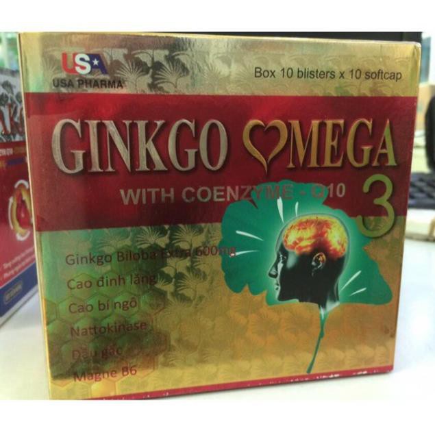Date mới (Rẻ nhất) Viên Uống Bổ Não Ginkgo Omega 3 Coenzym Q10 100 viên.
