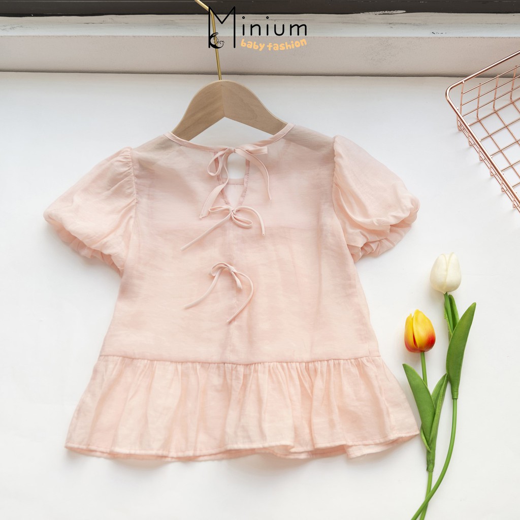 Áo babydoll tay bồng công chúa Minium, áo bé gái tay lỡ, áo trẻ em đẹp-A5