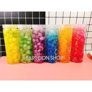 Slime chai 350g có jelly cube/ nail trái cây/ kim tuyến bên trong