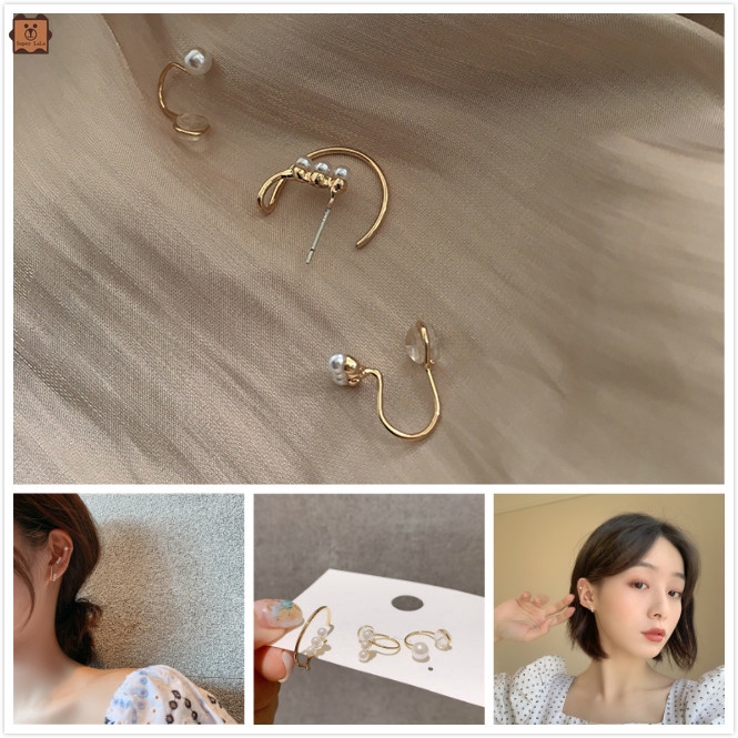 Set 3 bông tai ngọc trai phong cách Hàn Quốc thiết kế đơn giản thời trang