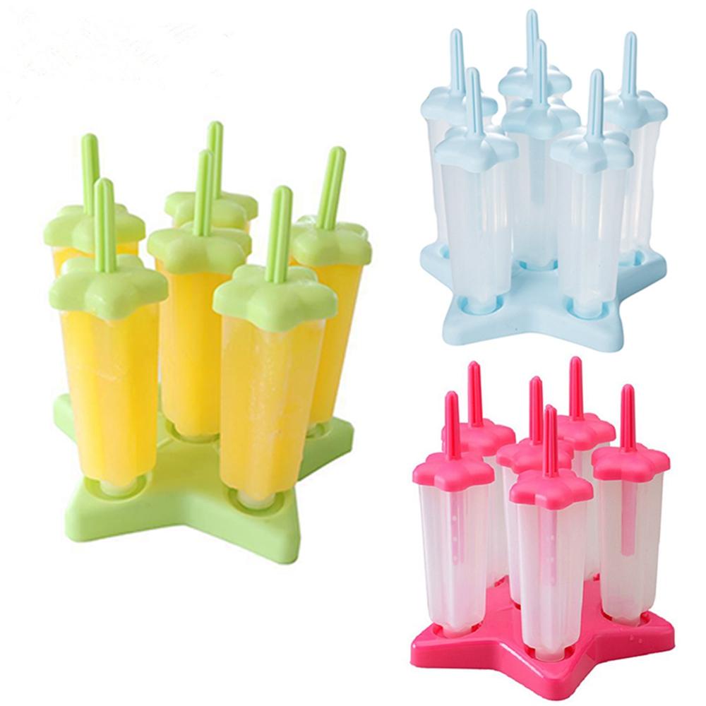 YIYU Khuôn Làm Kem Que 6 Ngăn Có Thể Tái Sử Dụng