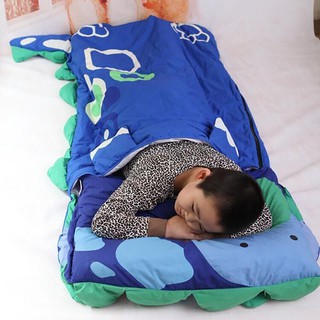 Túi Ngủ Học Sinh Dễ Thương Khủng Long Xanh Spunky Kids | Tặng Kèm Gối Hơi