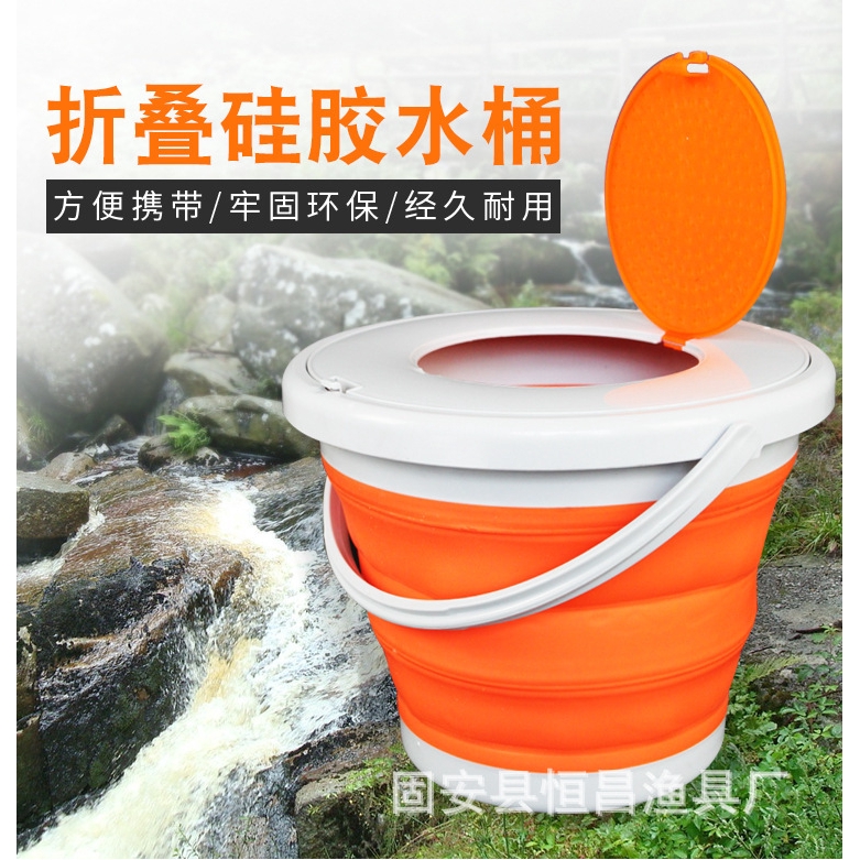 Xô Silicone Đựng Cá Hình Tròn / Vuông Đa Năng Dung Tích 10l / 5l / 3l Tiện Dụng Mang Theo Du Lịch