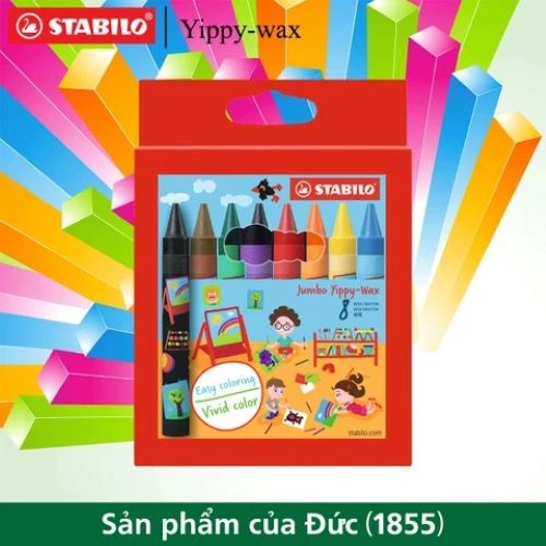 Bút sáp màu STABILO Yippy-wax hộp 12 màu (WX2812)