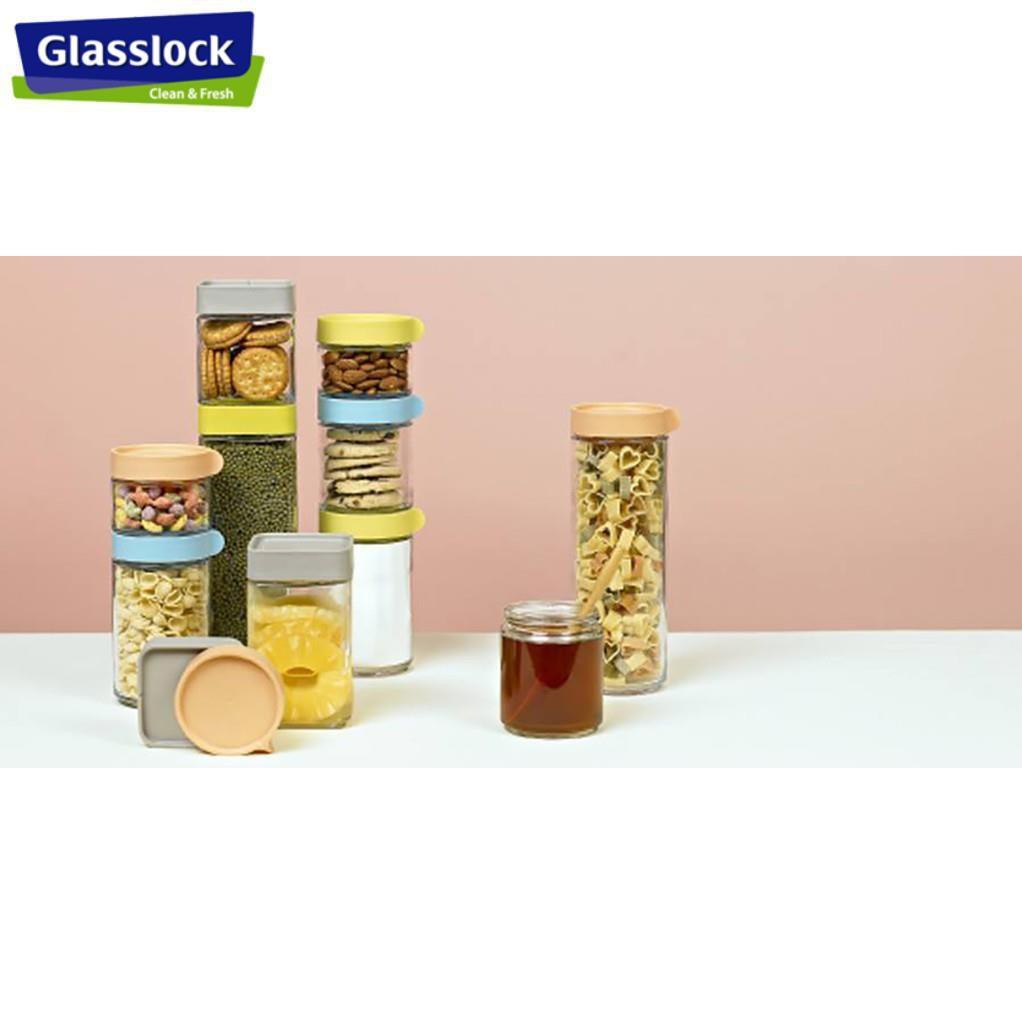 Hũ Đựng Gia Vị Thủy Tinh Glasslock 1300ml nắp vặn vuông- IP606