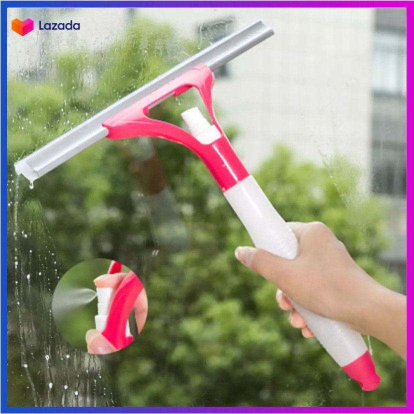 Cây Lau Kính Tiện Dụng Có Bình Xịt Thông Minh -  Cây Lau, Gạt Kính Cán Cứng Đẩy Sạch Kính Hơn (Màu Ngẫu Nhiên)