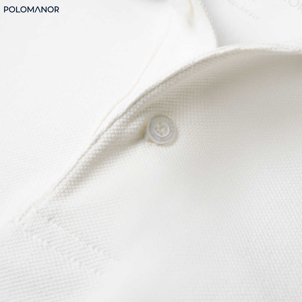 Áo Polo nam có cổ UGO-WHITE vải cá sấu cotton UNI, nam tính, thanh lịch, sang trọng - POLOMANOR