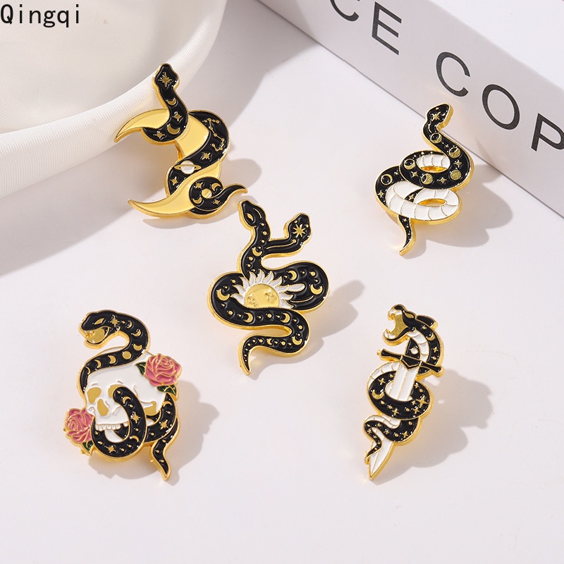 Ghim cài áo MISS ZOE hình con rắn phong cách gothic độc đáo
