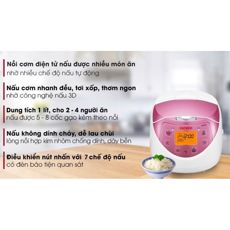 Nồi cơm điện tử cuckoo CR-0631F-Hàng mới xả