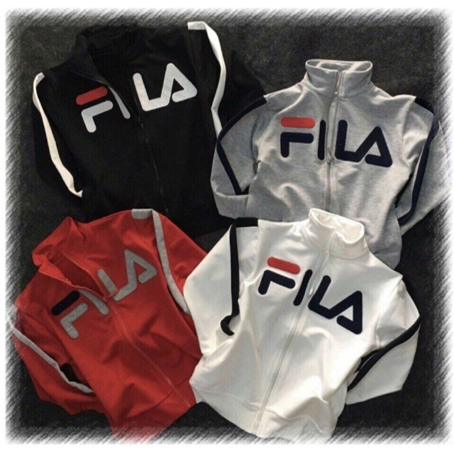 Áo khoác cardigan bé trai áo gió xuất dư GAP in chữ Fila cho bé 8kg - 30kg