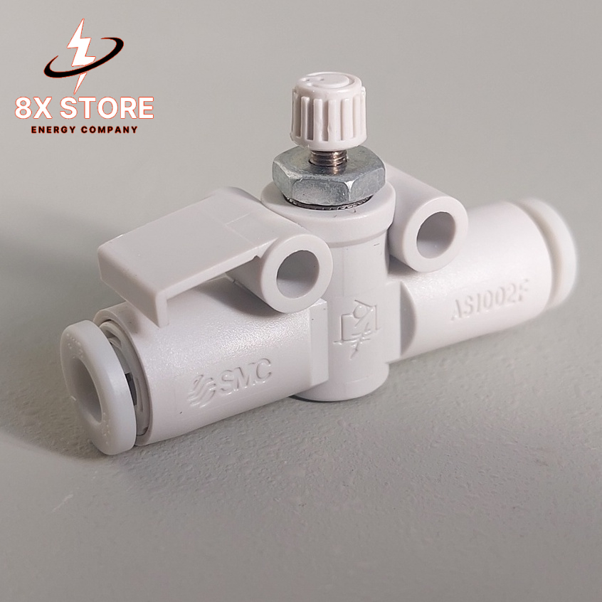 Van tiết lưu SMC AS1002F-04 hai đầu cắm nhanh ống Phi 4