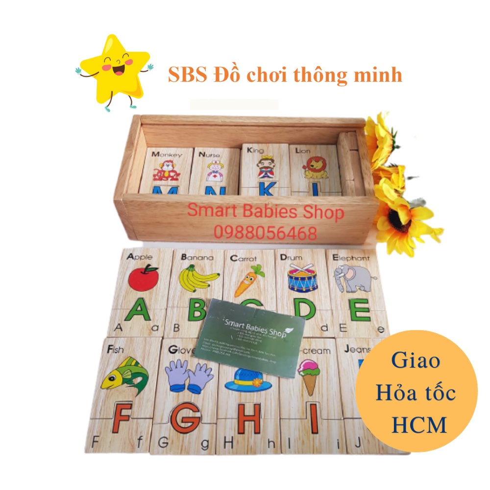 Đồ chơi gỗ Winwintoys Việt Nam - Bộ tìm lắp ráp ghép chữ cái tiếng Anh