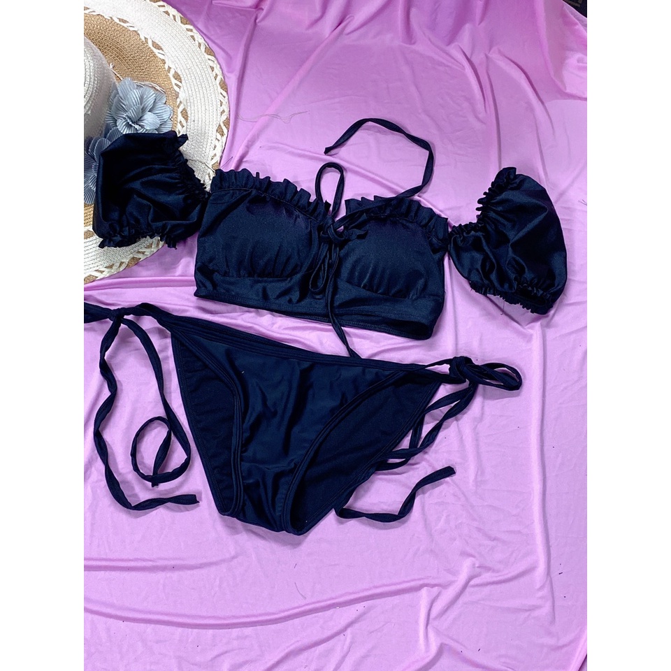 Bikini Đồ Bơi 2 Mảnh Tay Phồng Hiền Hồ Siêu Đẹp