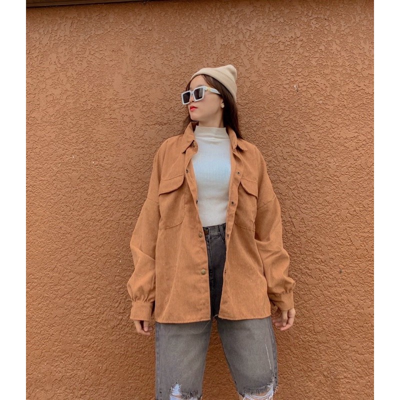 Áo Sơ Mi Nhung From Rộng, Áo dạ, Áo Nhung Kiểu Unisex Nam, Nữ