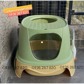 NHÀ VỆ SINH 2 CỬA KÉO KHAY CÁT CHO MÈO DƯỚI 10KG
