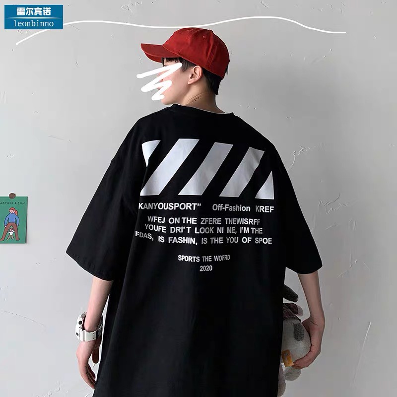 Áo thun tay lỡ Boin store, Áo tay ngắn thun cotton in OFF 01 from unisex 2 màu trắng/đen_hình thật kèm clip tại tại Boin