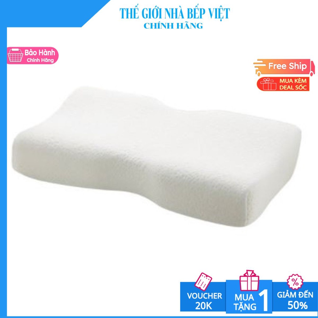 Gối Memory Foam 50D Hình Bướm Lock&amp;Lock [HLW113] (60 x 35 cm) - Trắng