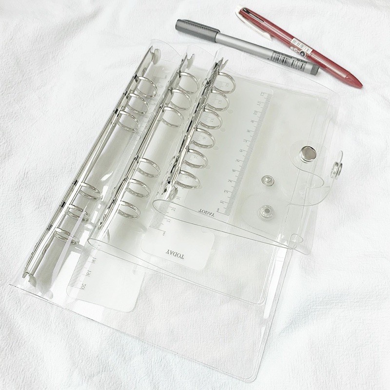 Binder Bìa Sổ Còng Nhựa Dẻo Trong Suốt Khổ A5 Kèm Sheet