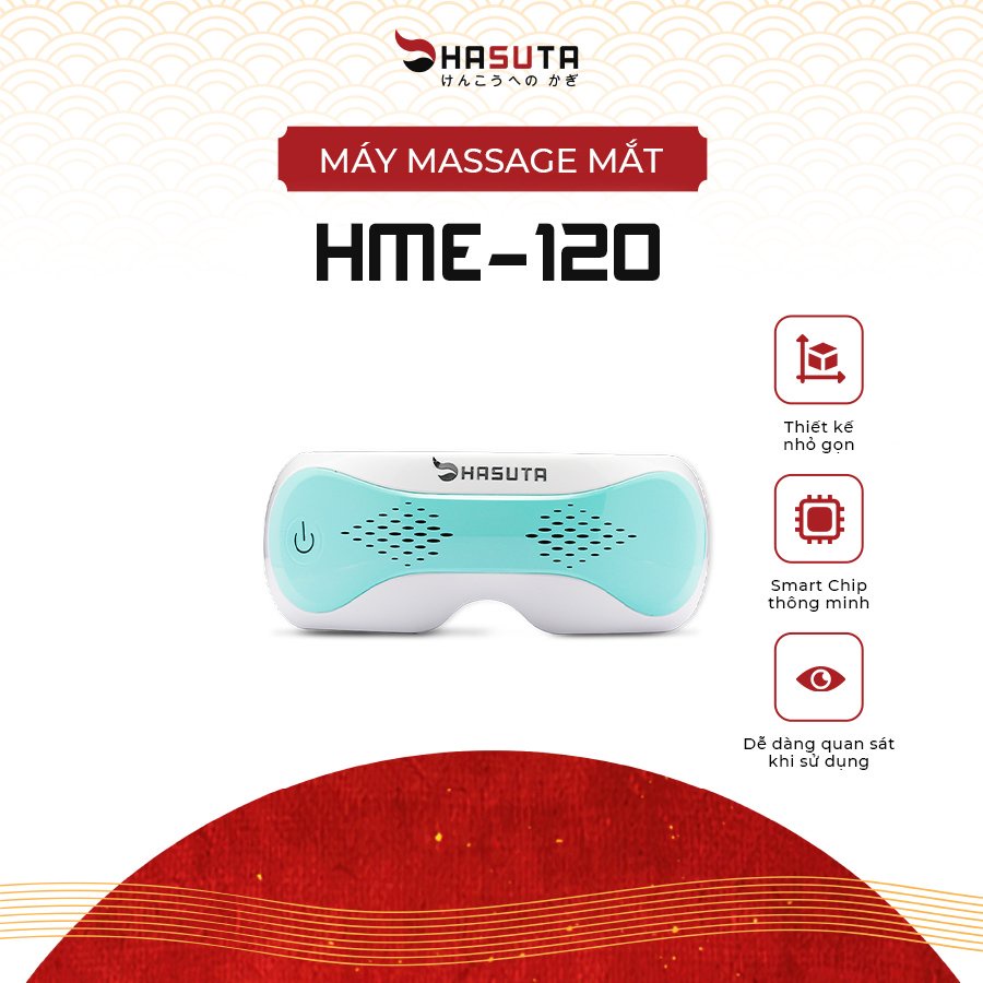 Máy massage mắt thông minh HASUTA HME 120,kết nối Bluetooth, hàng chính hãng