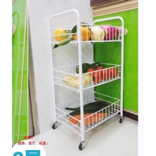 Giảm giá Kệ sắt sơn tĩnh điện 3 tầng có bánh xe tiện ích
