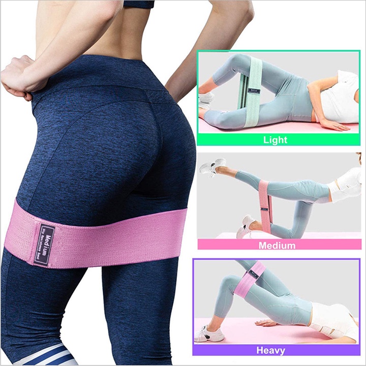 Dây kháng lực tập tay chân mông dây vải Power mini Band đàn hồi phụ kiện tập gym đa năng