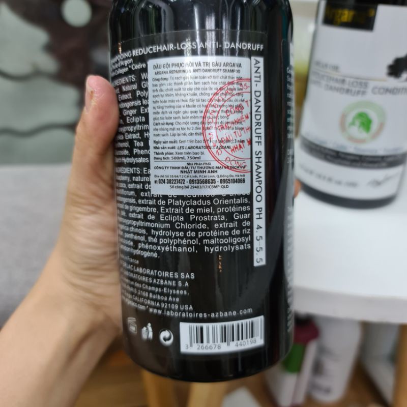 DẦU GỘI XẢ ARGANA PHỤC HỒI VÀ NGĂN GẦU 500ML - 750ML