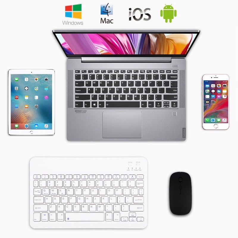 Bàn phím chuột bluetooth kết nói điện thoại,máy tính bảng hỗ trợ ios, androi | BigBuy360 - bigbuy360.vn