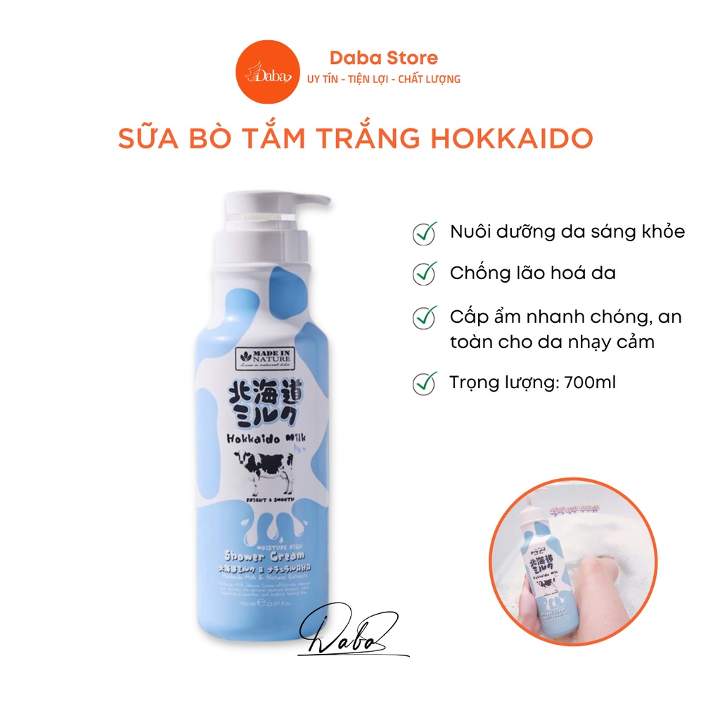 Sữa tắm bò Hokkaido Milk dưỡng ẩm trắng da 700ml