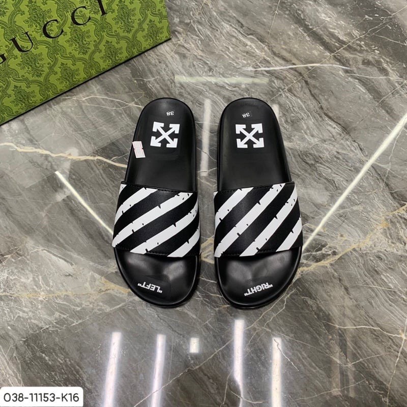 Dép lê Off White Siêu Nét - Dép Nam Quai Da Cực Đỉnh , Size từ 37-43